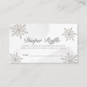 Grijze Waterverf Snowflakes Kleurere Raffle Ticket Informatiekaartje (Voorkant)
