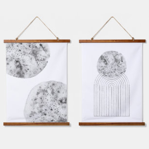 Grijze waterverf spatten hangend wandkleed