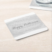 Grijze Waterverf Spider Web Halloween Kartonnen Onderzetters (Schuin)