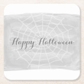 Grijze Waterverf Spider Web Halloween Kartonnen Onderzetters (Voorkant)