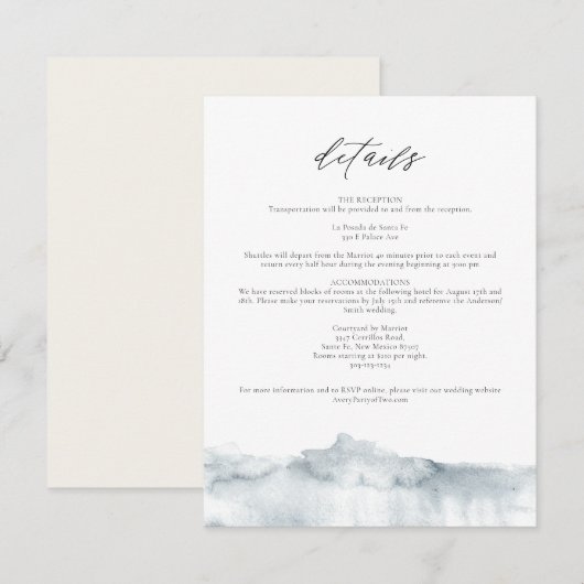 Grijze Waterverf Splash Philadelphia Details Kaart (Voorkant / Achterkant)