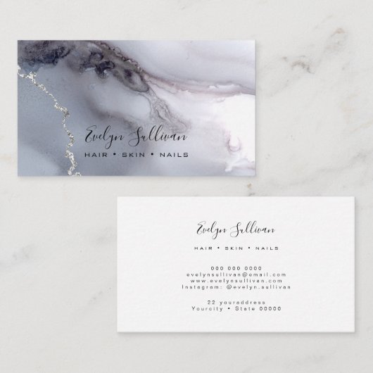 grijze waterverf tegen achtergrond visitekaartje (Voorkant / Achterkant)