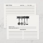 Grijze Waterverf Utensils Vrijgezellenfeest Recept Briefkaart (Voorkant / Achterkant)