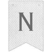 Grijze Waterverf visgraatbanner Vlaggetjes (Derde vlag)