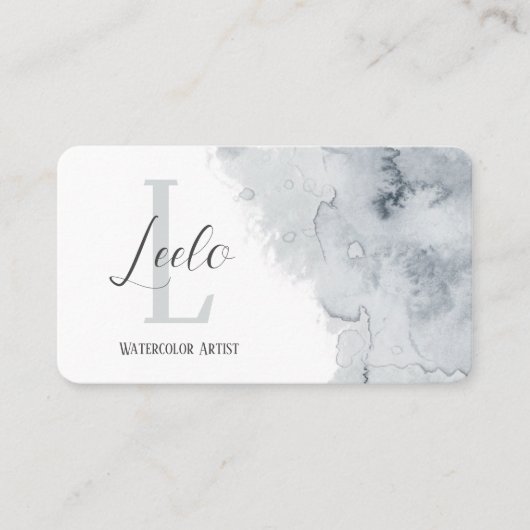 Grijze Waterverf Visitekaartje (Voorkant)