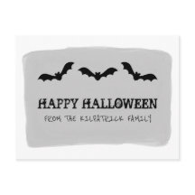 Grijze Waterverf vleermuizen Halloween Briefkaart