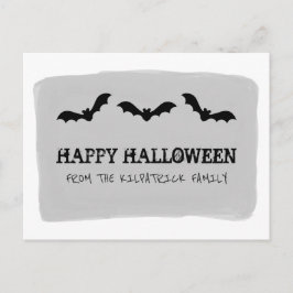 Grijze Waterverf vleermuizen Halloween Briefkaart