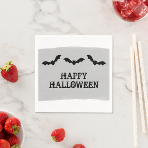 Grijze Waterverf vleermuizen Halloween Paper Napki Servetten
