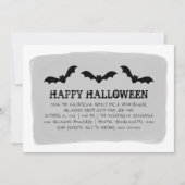 Grijze Waterverf vleermuizen Halloween Party Invit Kaart (Voorkant)