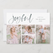 Grijze Waterverf Vrolijke Christmas Modern Collage Feestdagenkaart (Voorkant)