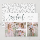 Grijze Waterverf Vrolijke Christmas Modern Collage Feestdagenkaart (Voorkant / Achterkant)