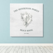 Grijze weergave Shell Canvas afdrukken (Insitu (Houten vloer))