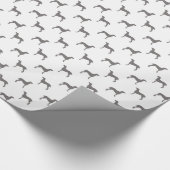 Grijze weimaraner Silhouettes op witte achtergrond Cadeaupapier (Hoek)