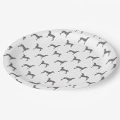 Grijze weimaraner Silhouettes op witte achtergrond Papieren Bordje (Gekanteld)