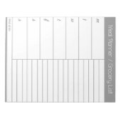 Grijze wekelijkse maaltijdplanner - Winkellijst Notitieblok (Voorkant)