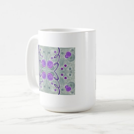 Grijze Wereldbollen Deken Mok (Voorkant links)