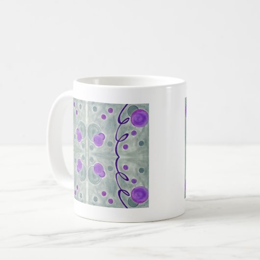 Grijze Wereldbollen Deken Mok (Voorkant links)