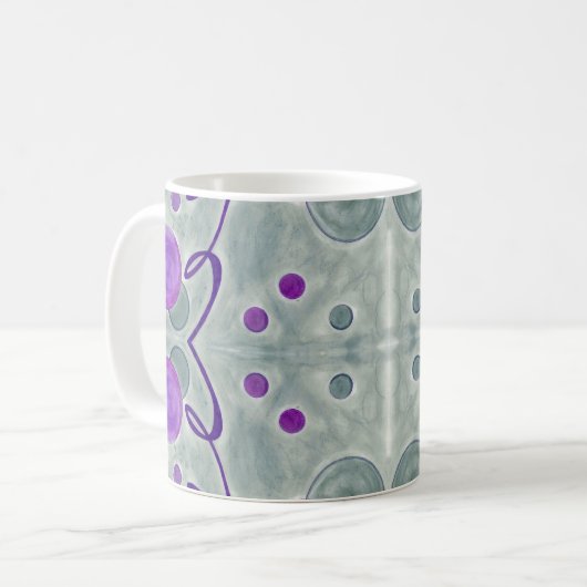 Grijze Wereldbollen Deken Mok (Voorkant links)