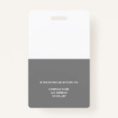 Grijze werknemer foto-ID bedrijfsbeveiliging Badge (Achterkant)