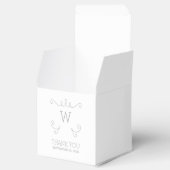 Grijze Whimsical Flourish Monogram Favor Boxes Bedankdoosjes (Geopend)