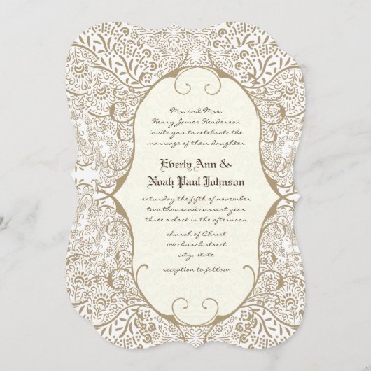 Grijze Whimsical Pattern Wedding Invitations Kaart (Voorkant / Achterkant)
