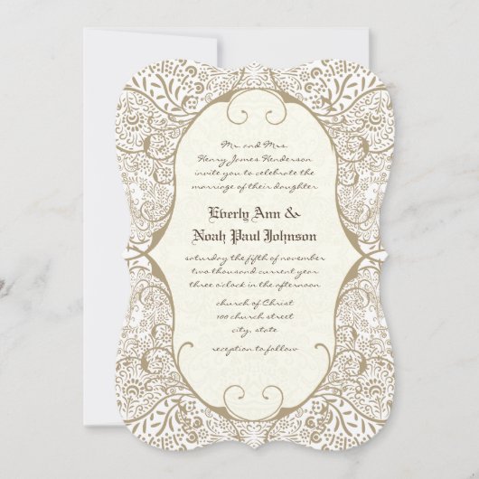 Grijze Whimsical Pattern Wedding Invitations Kaart (Voorkant)