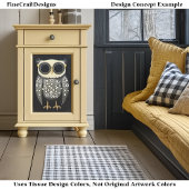 Grijze Whimsy Quirky & Funny Owl BU8 Decoupage Tissuepapier