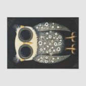 Grijze Whimsy Quirky & Funny Owl BU8 Decoupage Tissuepapier (Voorkant)