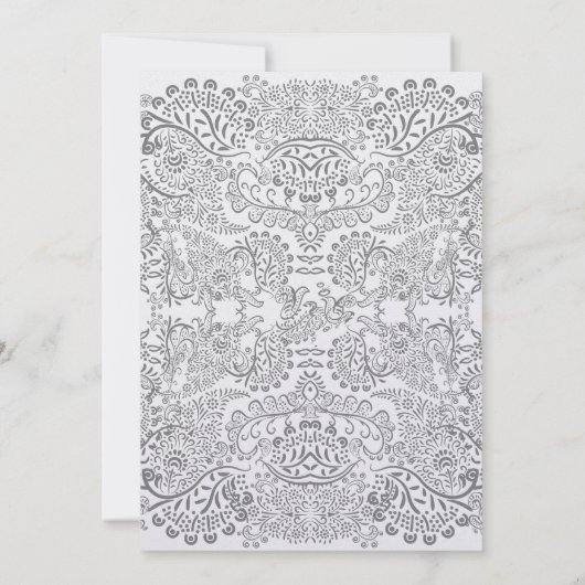 Grijze whisky Love Bird Pattern Wedding Inviting Kaart (Achterkant)