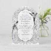 Grijze whisky Love Bird Pattern Wedding Inviting Kaart (Staand voorkant)