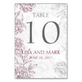 Grijze Wijn Bloemige Bruiloft Kaart (Achterkant)