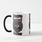 Grijze Wilde Grijze Kat met Schattigee Bril Magische Mok (Links)