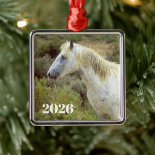 Grijze Wilde Paard, Rock Springs, Wyoming Metalen Ornament