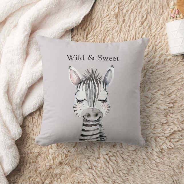 Grijze Wilde & Zoete Zebra Kussen (Deken)