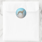 Grijze Windhond Gestreepte Ronde Sticker (Tas)
