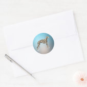 Grijze Windhond Gestreepte Ronde Sticker (Envelop)