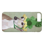 Grijze windhond in groene gebreide hoed Case-Mate iPhone case (Achterkant (Horizontaal))