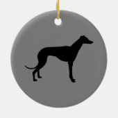 Grijze windhond op grijs keramisch ornament (Achterkant)
