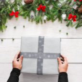  Grijze Winter Kerstmis Sneeuwvlokken Satijnen Lint