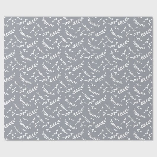 Grijze winter met kerstmis cadeaupapier (Vlak)