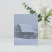 Grijze winterdag Finn Barn Michigan Upper Peninsul Feestdagenkaart (Staand voorkant)