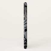 Grijze wirling Damask Patroon op Black Case-Mate iPhone Case (Achterkant/links)