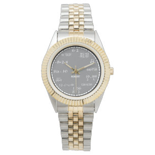 Grijze Wiskunde Vergelijkingen Aangepast horloge