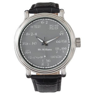 Grijze Wiskunde Vergelijkingen Aangepast horloge