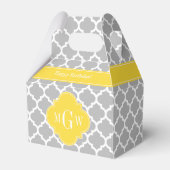 Grijze Wit Marokkaans #5 Pineappel 3 Initiaal Mono Bedankdoosjes (Voorkant Zijde)