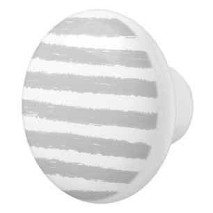 Grijze witte aquarel strepen keramische knop