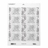 grijze witte barokdemask etiket (Full Sheet)