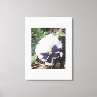grijze witte bloemenprint canvas afdruk