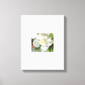 grijze Witte Bloemprint Canvas Afdruk
