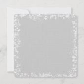 Grijze witte bokeh bruiloft kaart (Achterkant)